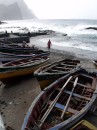 Fishing boats hauled out on the North East coast of Santo Antao - the side exposed to the trade winds.