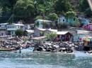The waterfront at the fisher folks end of Soufriere.