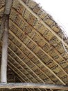 The woven palm fronds are then placed on the roof.... the materials last about two and a half years.