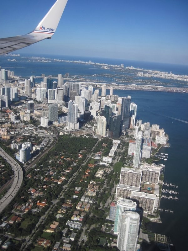 Approaching Miami and ready to switch from the flight from Panama to one going to London.