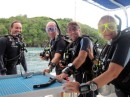 Ready to take the plunge ...LtoR Elesio Reece (Instructor), Gavin, Andy, Sue