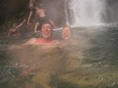 Sue & Andy swimming in the plunge pool of one of the seven sisters waterfalls