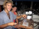 Pedro & Sophie - cutting bait for night fishing
