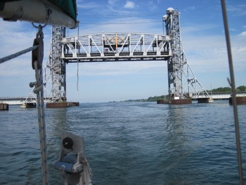 A lifting bridge on its was to some 22 metres clearance.