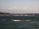 Waves before the trade winds - blowing about 25 knots today
