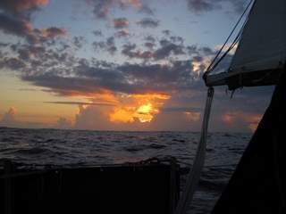 One of those amazing sunsets found out at sea when weather systems collide.