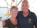 Friends from the Ether: Irene and Chris from New Zealand S/Y CuttyHunk. We were on the same radio net for the Atlantic crossing, the first time we met aboard Miss Mollie.