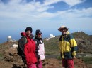 Sue, Carolyn and Mark with Observatories in the background
