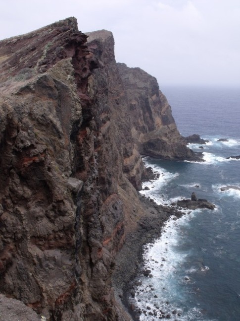 Seascape and crashing waves - the side facing the Portuguese trade winds at the Eastern end of Madeira.
