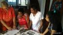 Sue showing her wood block designs  to the ladies of Papua Designs.