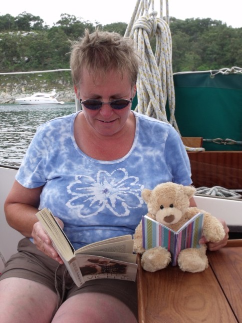 The "Stowaway" pretending to be intellectual. Sue keeps encouraging Winston Bear to extend his stay instead of making him walk the plank. 