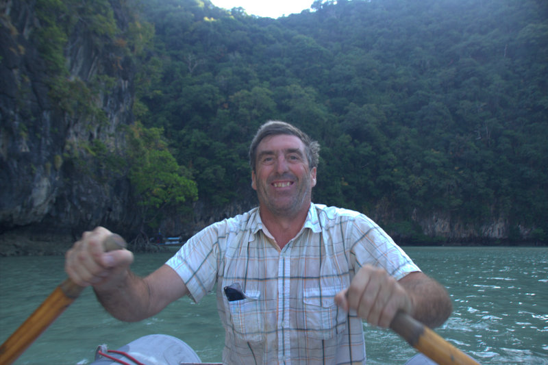 Andy rowing in a Hong. Ko Hong Krabi