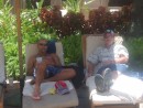 Menno and Don relaxing poolside