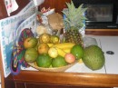 Our fruit basket runneth over! Mangos, passion fruit, soursop and more..JPG