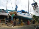 v Our neighbor is a wooden boat built in Carriacou in for repairs.JPG