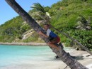 f John climbing a coconut tree to get a coconut for us.JPG