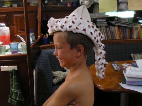 We made Daniel Boone hats in school.