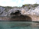 A natural cave at Rudder Cut Cay