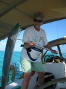 Jane caught a very large barracuda while crossing the Caicos Banks.
