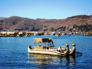 Islas Flotantes on Lake Titicaca. Another boat made totally of reeds. 