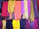 Naturally dyed llama wool. The indiginous people make some absolutely beautiful clothing and textiles made from llama and alpacas by hand. 