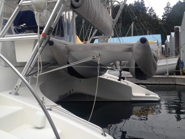 The boat came with a catamaran RIB dinghy.  It was fast and maneuverable, but a bit finicky.  We
