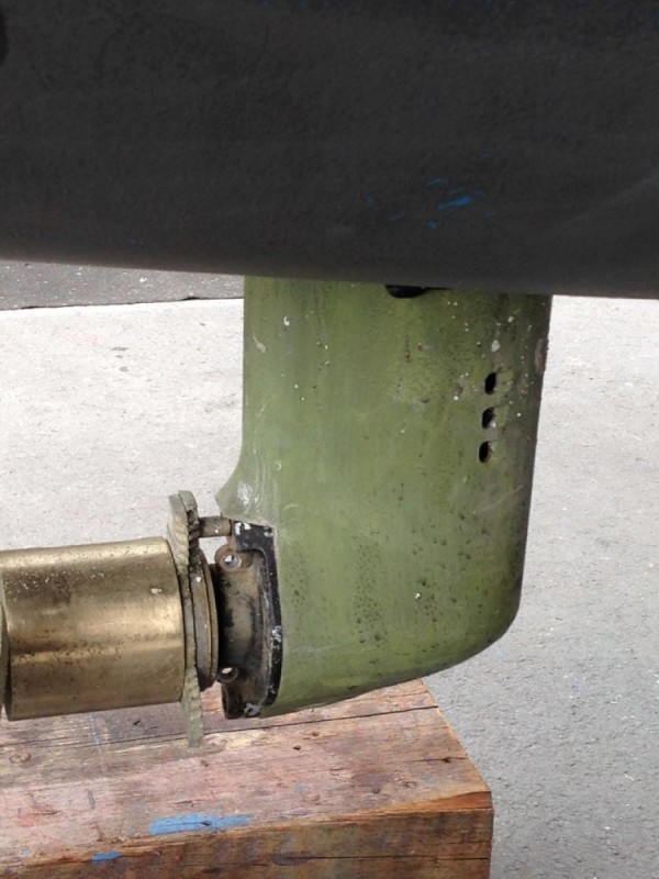This is what the old PropSpeed looked like on the leg after we removed the barnacles.  It all had to go.