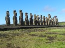 Row of Moai,s looking towards the land from Hotuiti