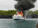 Ferry boat on fire