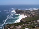 A view of Cape Point from a lighthouse nearby