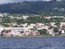 View of Basse-Terre, a major town on Guadeloupe, from At Last sailing to Les Saintes