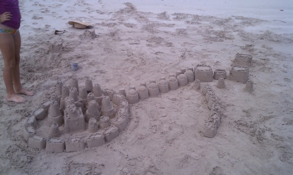 We built sand castles one afternoon on the beach