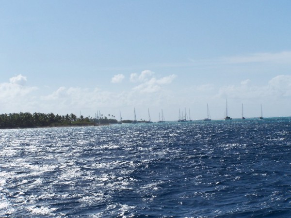 The anchorage off Direction Island