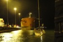 This tanker enters the locks as the fleet leaves at 1:00 am