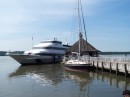 On the dock at Mount Vernon with a visiting cruise ship.