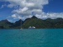 A cruise ship joins us on our last day in Moorea