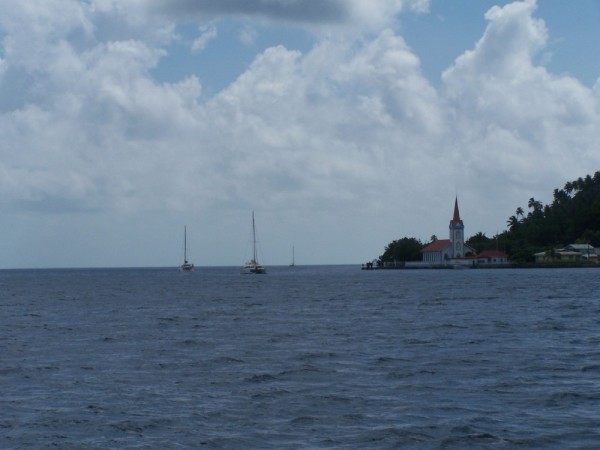 Sailing up the channel of Tahaa