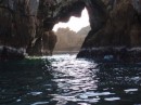 Sea cave we dinghied through Paraiso