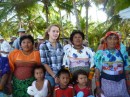 Laura Dekker with Kuna women and children at a cruisers pot luck in the San Blas.