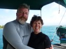 Richard and Diane, guest from NC enjoying vacation in the San Blas Islands off the coast of Panama.