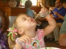 Grand-daughter Bella having fun eating