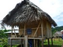 The house that Harold built after staying with the host family of 22 people in one small hut.