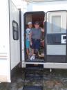 Lenny and Sue: Riding out a hurricane in their RV at the tree farm.  Beats being on a boat.