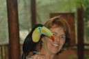 Honoree making friends with the Toucans