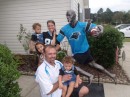The Greenville family with "magnet Man", a Nike manikin.  