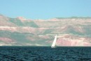 Cecily sailing between Evaristo and Isla San Francisco.