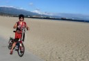 Biking along the waterfront in Santa Barbara.  Very windy that day!