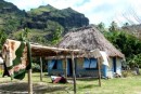 Thatch hut at the foot of the mountain in Yalobi Village.