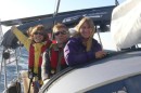 The motley crew enjoying the ride during a high wind day.