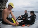 Getting ready to dive with Mark & Yuka.